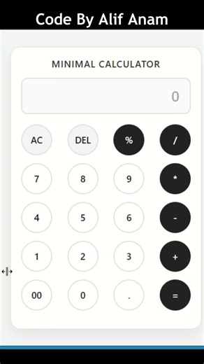 Simple Calculator in HTML CSS JS | Build a Functional Web Calculator #Shorts