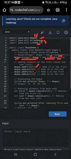 #070 - DSA with Java | Practical Double Ended Queue Data Structure