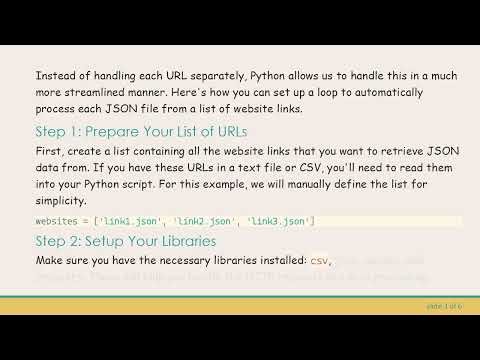 Automate Your JSON Data Extraction with Python: A Guide to Looping Through Multiple URLs