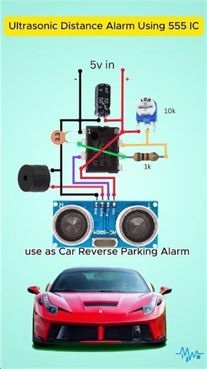 Smart Distance Alert Using HC-SR04 & 555 Timer | No Arduino Needed! #Shorts