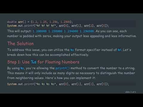 Printing Floating Point Numbers in Java: Achieving Perfect Precision with printf