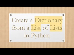 Create a Dictionary from a List of Lists in Python