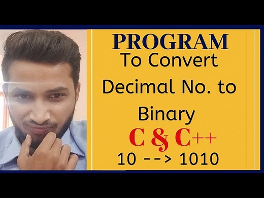C Program tutorial - How to Convert Decimal Number to Binary Number { c || cpp program }