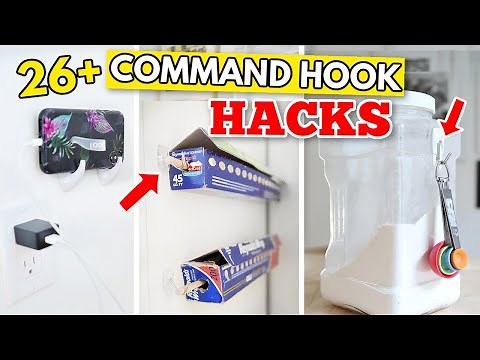 26+ GENIUS COMMAND HOOK HACKS | Uses for organization, home decor, tech & more!