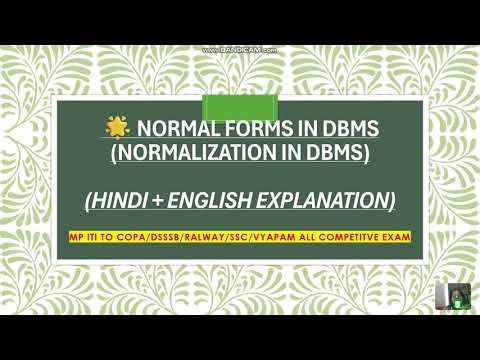 Normal Form in DBMS | 1NF, 2NF, 3NF, BCNF Explained in Hindi
