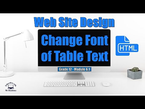 How to change the FONT of text in your HTML table