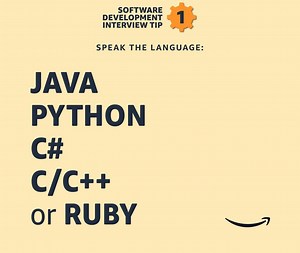 1.3K views · 23 reactions | Hey Software Developers! Looking for a job in 2021? All this month we'll be sharing tips for applying and interviewing at Amazon. Here's the first one: Less is more. There's no need to be fluent in several computer languages, a deep knowledge of one will suffice. #SoftwareDevelopment #InterviewTips #HereYouCanGoAnywhere https://amzn.to/3hUrCEl | Inside Amazon | Facebook