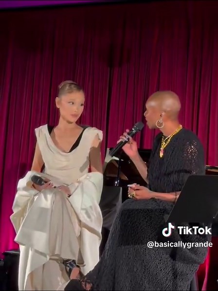 Ariana and Cynthia singing For Good at a Wicked: For Good FYC event 😭 🎥 - Gregory Ellwood on twitter #arianagrande #cynthiaerivo #wickedforgood #fyp #viral