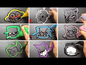 FRIDAY NIGHT FUNKIN-Pancake art Challenge/Tankman, Garcello, Boyfriend, Sarv, Tricky..FNF Skins Icon
