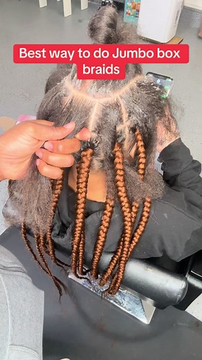 Jumbo box braids tutorial #braidersontiktok #tiktokbraider #braidstutorial #boxbraids #fyp