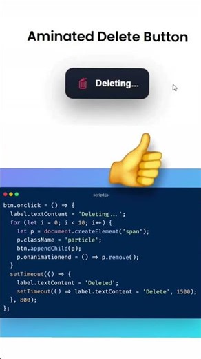 Animated Delete Button🔥 | HTML CSS JavaScript
