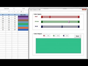 Colors Creation in VBA with User Form
