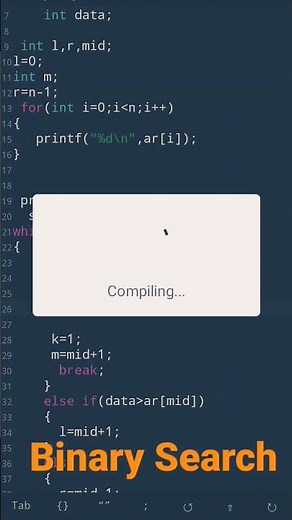 Binary Search in C programming#datastructures #cprogramming ‪@dev_tech2o‬ ‪@CodeWithHarry‬