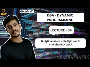 N digit numbers with digit sum S || Dynamic Programming || DSA || JAVA || In Telugu #dsa #coding