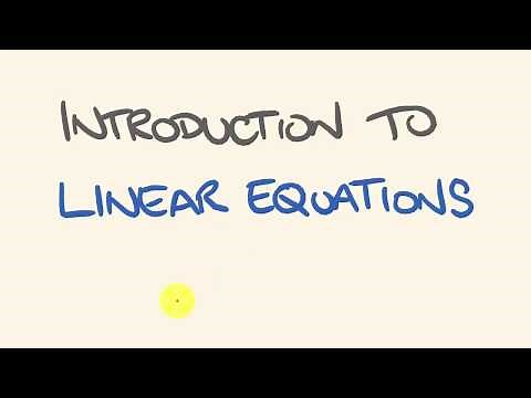 Linear Equations Introduction
