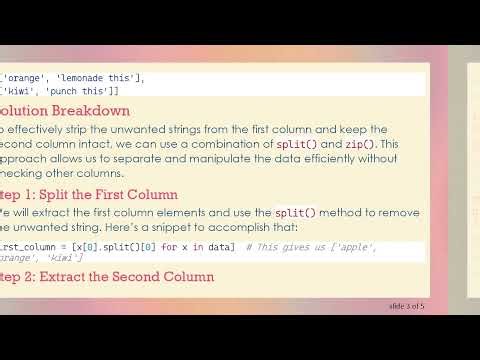 How to Strip First Column from 2D Lists in Python