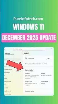 NEW! Windows 11 25H2 December 2025 Update Features – KB5072033 (Build 26200.7462)