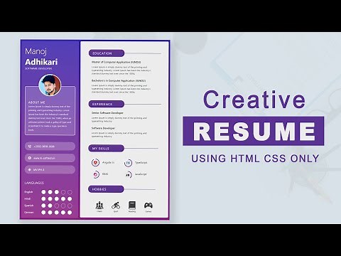 How to Create Resume Website using HTML and CSS | Resume CV design in HTML CSS | CV Design