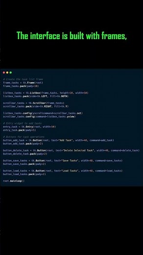 Build a To-Do List App in Python with Tkinter #coding #pythontips #tkinter #todo #gui #python