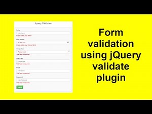 Form validation using jQuery validate plugin || jQuery form validation