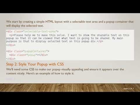 How to Display Selected Text in a Popup for Easy Sharing