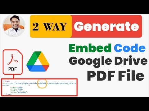 2 Way generate google drive pdf embed code link | Embed code google drive pdf