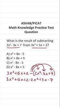 Subtracting Polynomials and Combining Like Terms: ASVAB/PiCAT Math Knowledge Practice Test Question