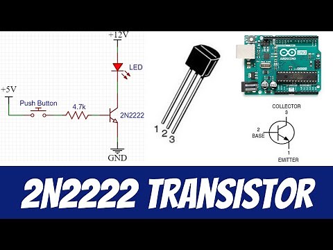 2N2222 NPN Transistor as a switch - Arduino example with LED Flash