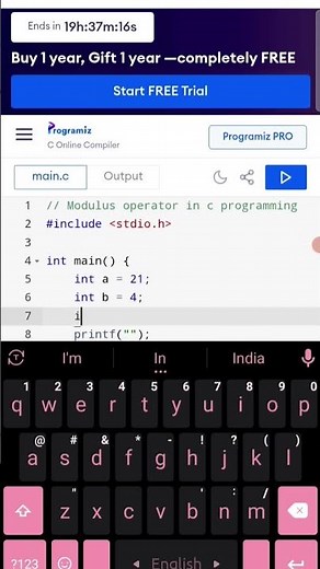 Modulus Operator in C Programming. How to get reminder in c programming. #cprogramming #programming