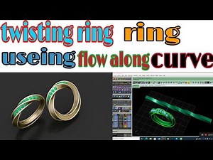 twisting ring in matrix 9 with useing flow along curve/gemvision ring tutorial/rhino 5 ring tutorial