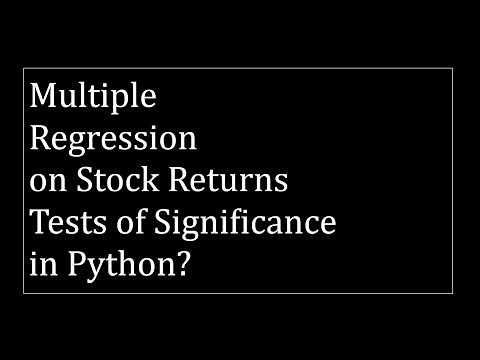 Multiple Regression in Python: t-test of significance
