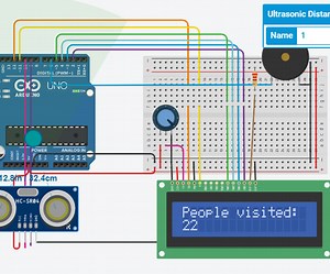 Visitor Counter Using Arduino on TinkerCad