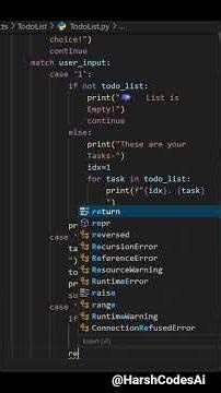 Simple to-do list using python list | No GUI #python #coding #pythontutorial #devlife #codeeveryday