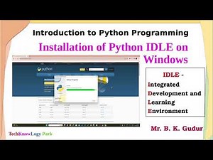 Installation of Python IDLE on Windows