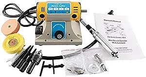 Jewelry Rock Polishing Buffer Machine, TM-2 Mini Bench Lathe 110V 350W Mill Grinding Machine 10000r / min Electric Jewelry Rock Gem Grinder for Jewelry Making Woodcrafting Dental Manual DIY