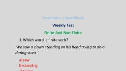 Finite and Non finite Verbs - MCQ 50 - Communicative English - MCQ Test - Teachmint