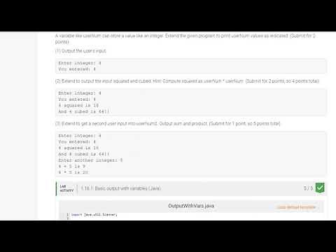 IT 145 Zylabs 1-16 - basic output with variables Version