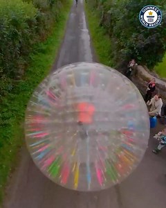 100 m zorbing in 23.21 seconds - congratulations to Ireland's James Duggan | Guinness World Records