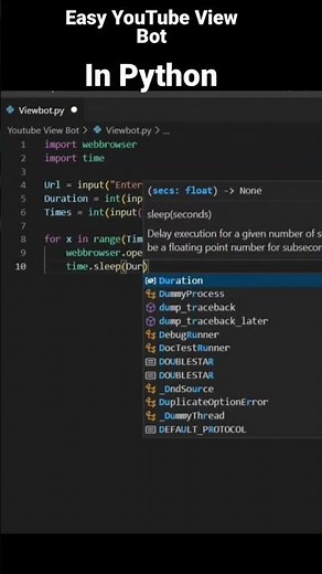 Simple YouTube View Bot in Python for beginners #coding #python #development