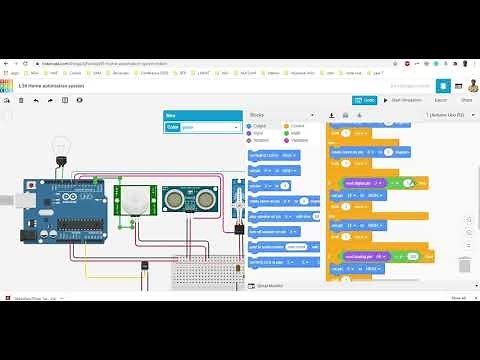 Home automation system using Arduino and Tinkercad
