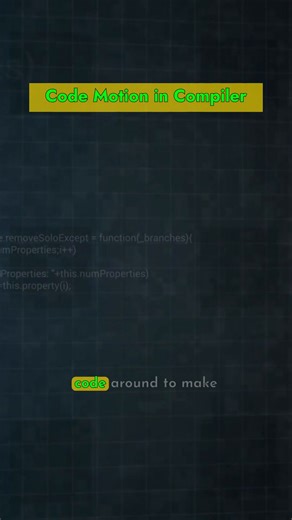 Code motion is a classic compiler optimization. Instead of repeating the same calculation inside a loop, the compiler “lifts” it outside, computes it once, and reuses the result. Why does it matter? ✔ Reduces redundant work ✔ Speeds up loops ✔ Saves power and resources In short: code motion makes your loops leaner, faster, and smarter. #software #programming #code #computerscience #softwareengineer