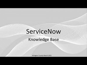 ServiceNow Knowledge Base Training