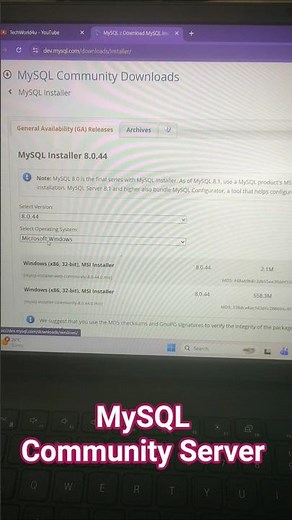 How to download latest version of MySQL Community Server On Windows #coding #shorts