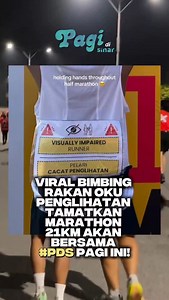 456 reactions · 5 comments | Baru-baru ini seorang sahabat yang baik menemani rakannya yang merupakan OKU penglihatan dalam larian Marathon 21km menyentuh hati rakyat Malaysia. Mereka berdua akan bersama #PagiDiSINAR sebentar lagi. Mati kita sama-sama dengarkan kisah mereka yang sangat memberi INSPIRASI ini sebentar lagi  Sumber: TikTok aidashafit #PagiDiSINAR #SINARMuzikRetroTerbaik | SINAR | Facebook