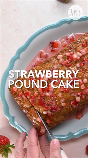 This strawberry pound cake spruces up a classic pound cake! | Taste of Home