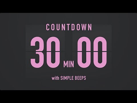 30 Minute Countdown Timer ⏳ Flip Clock with Simple Beeps 💕🖤