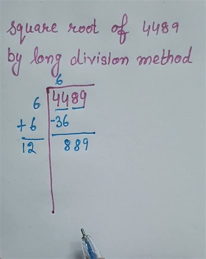square root of 4489 by long division method