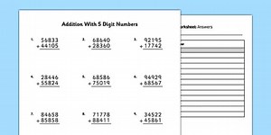 Addition with 5 Digit Numbers