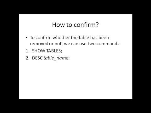 SQL Tutorial - 11: Removing Tables from Database