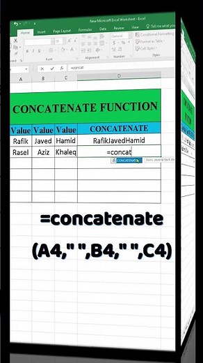How to Use CONCATENATE Function in Excel | Combine Text Easily #excel #securephone #shortcutkeys